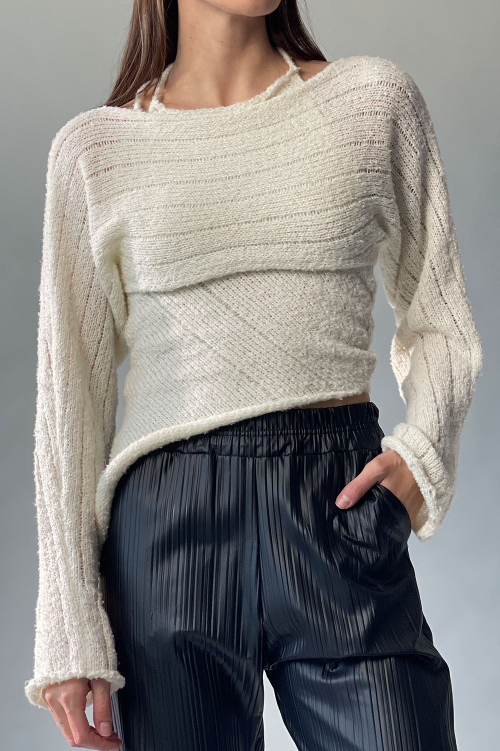 Layered Knit Shrug Set