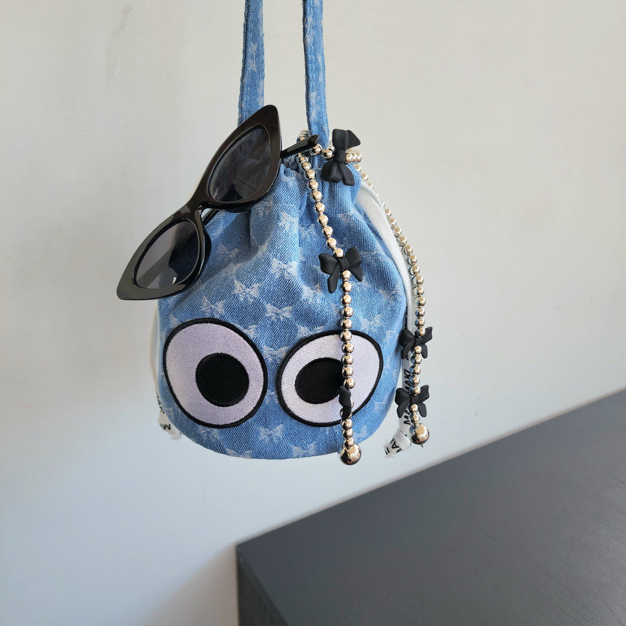 Candy Eye Denim Bag by MAKOMAKI KOREA