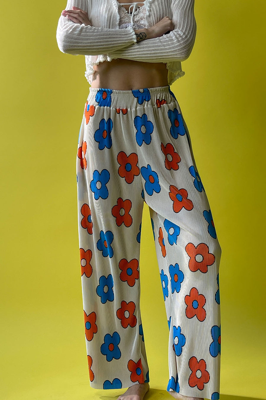 Big Flower Wide Pants