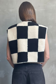Checkered Fleece Vest