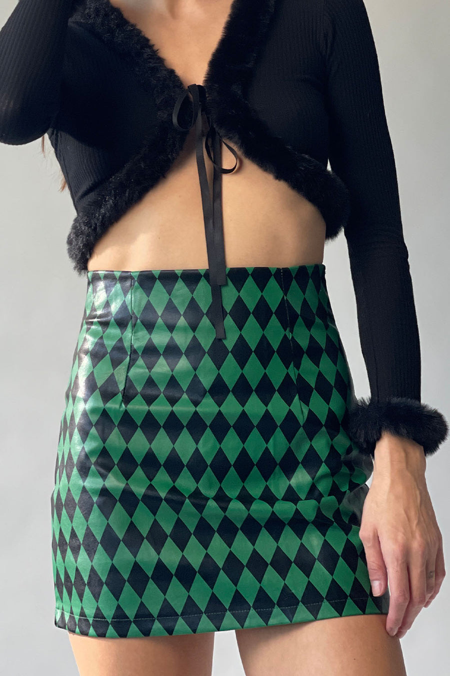 Diamond Leather Skirt