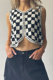 Checkerboard Crochet Vest