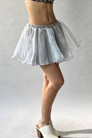 Flare Mesh Layered Skirt