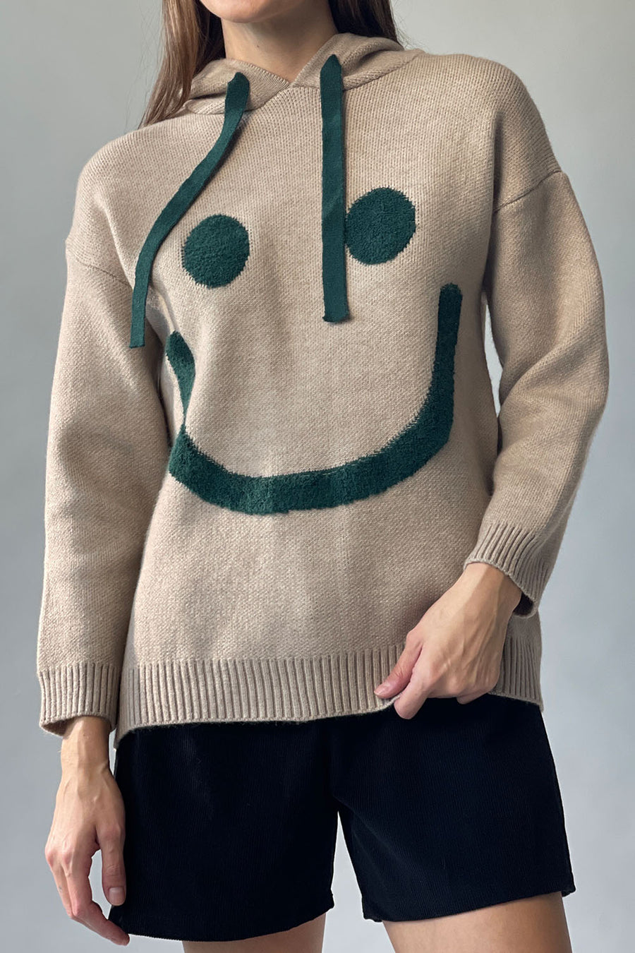 Happy Knit Sweater Hoodie