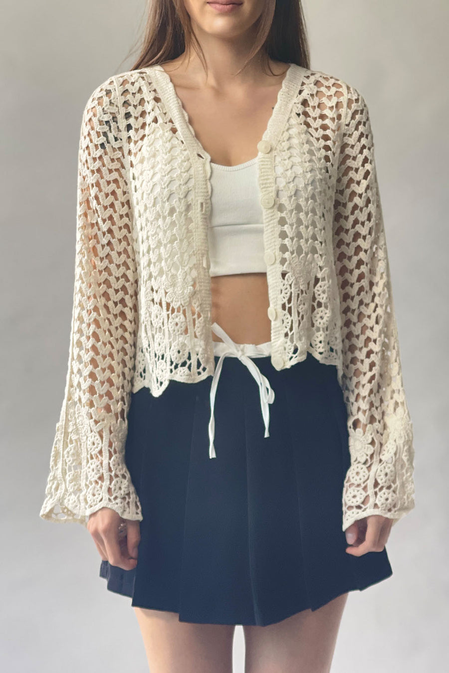 Heart Knitted Lace Cardigan