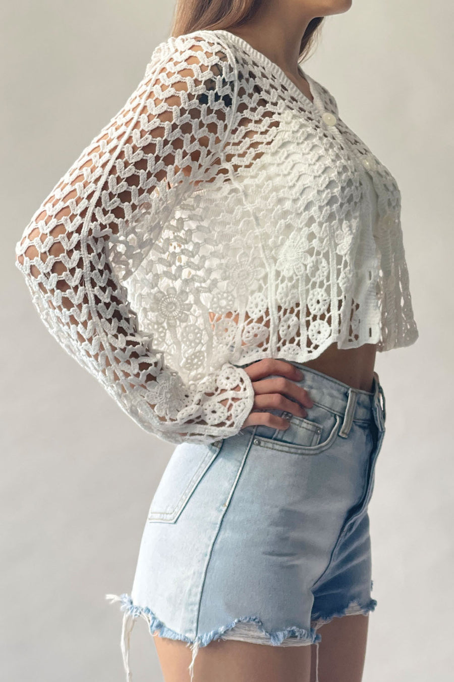 Heart Knitted Lace Cardigan