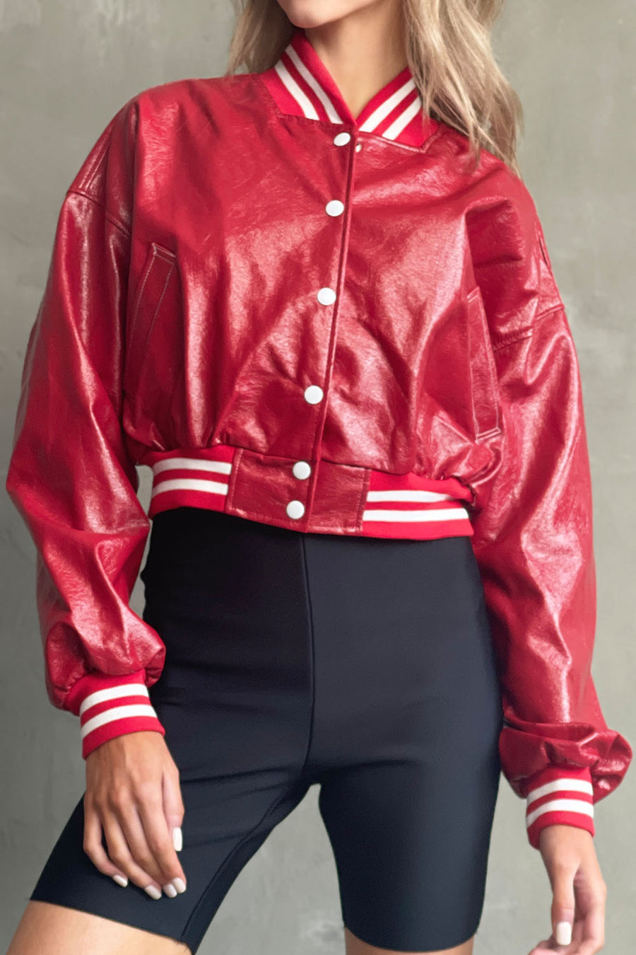 High Glossy Varsity Jacket