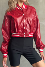 High Glossy Varsity Jacket