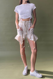 Y2K Cargo String Skirt