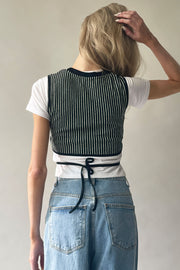 Cropped String Tie Vest