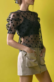 Polka Dot Sheer Blouse