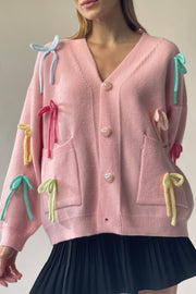 Ribbon Knots Knit Cardigan