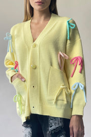 Ribbon Knots Knit Cardigan