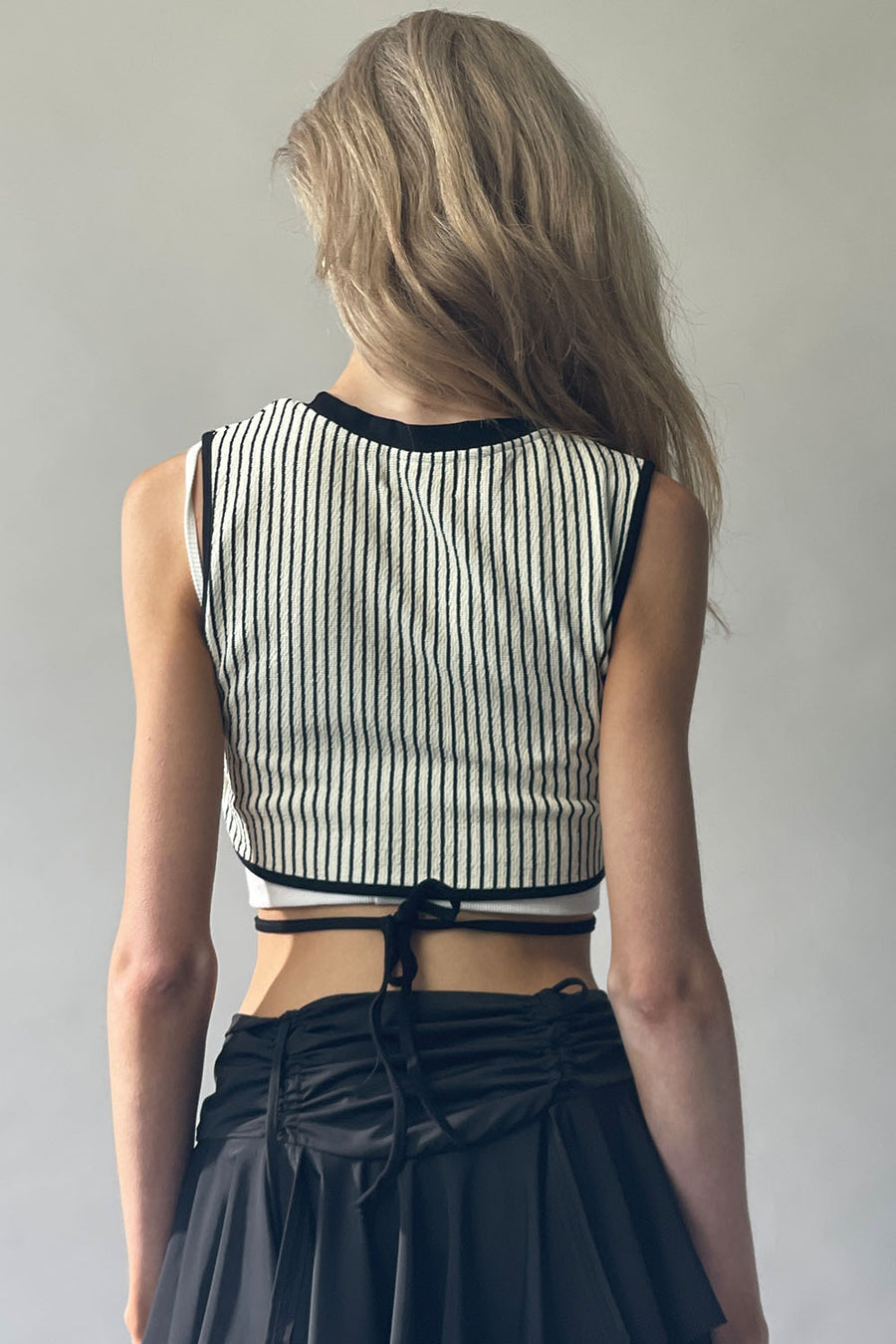 Cropped String Tie Vest