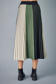 Colorblocked Knit Skirt
