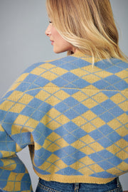 Argyle Pattern Knitted Bolero