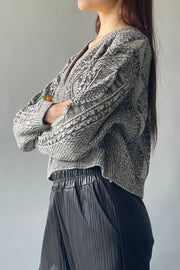 Two-tone Cable Knit Sweater