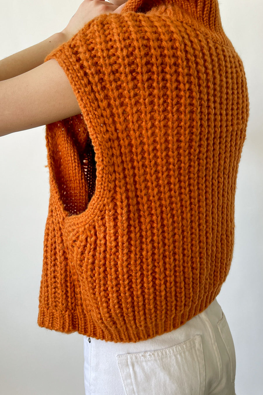 Turtleneck Cable Knit Sweater Vest