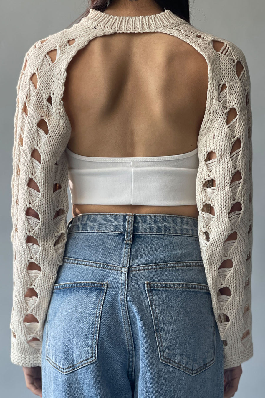 Distressed Super Crop Bolero