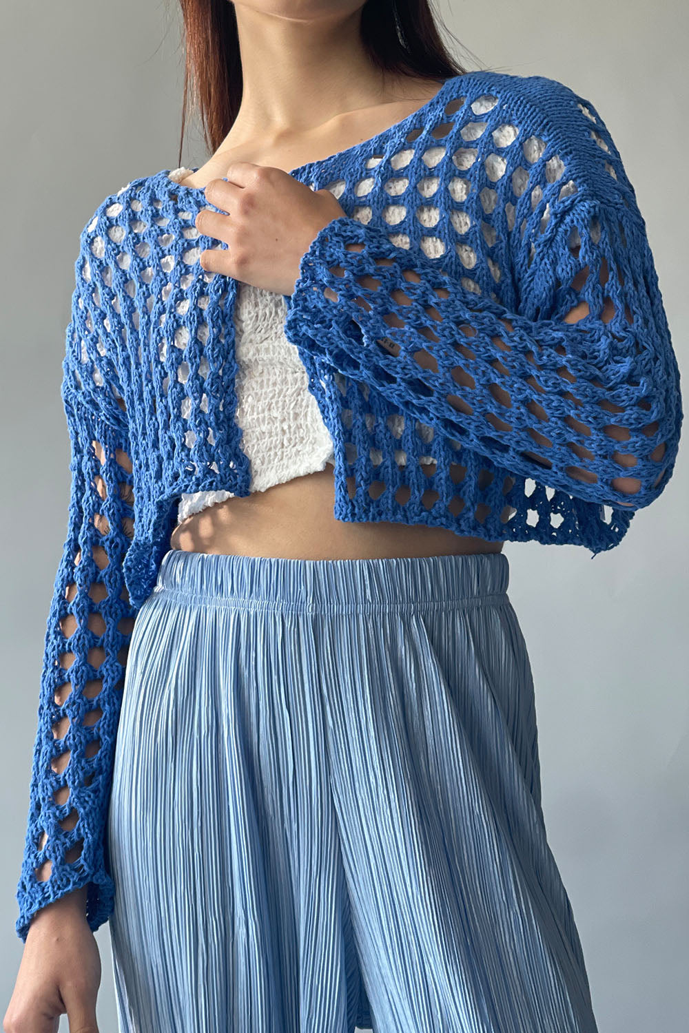 Fishnet cardigan on sale